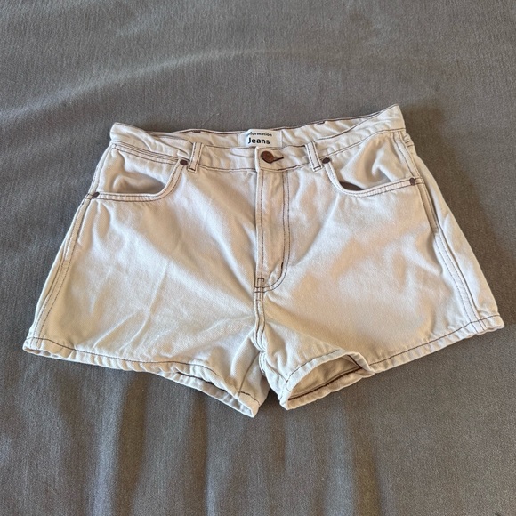Reformation Off White Denim Shorts - Picture 1 of 5